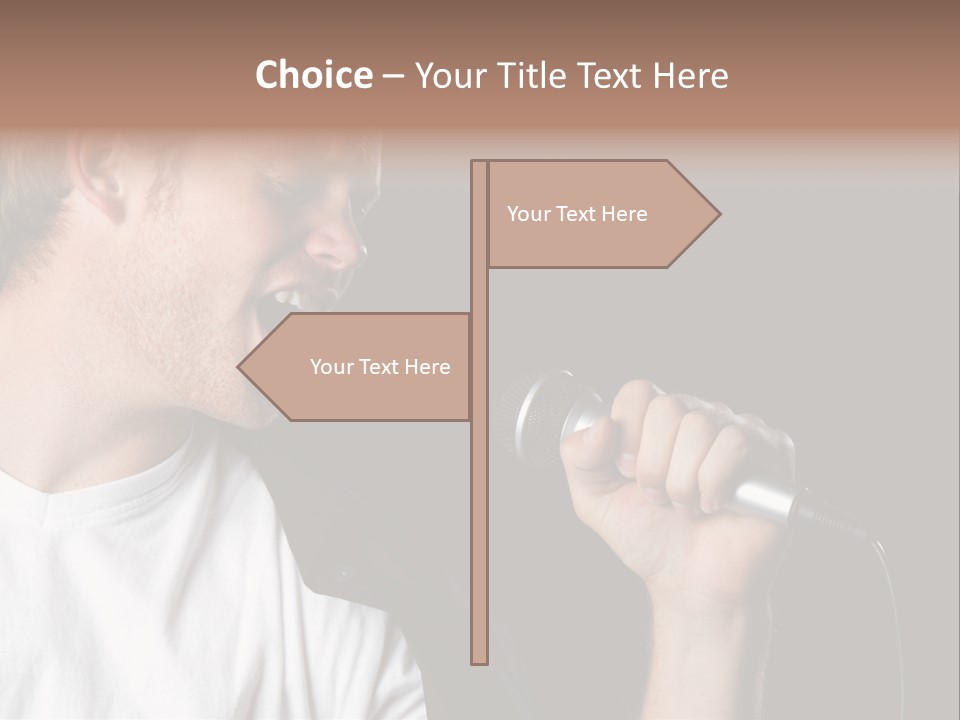 Face Teen Black PowerPoint Template