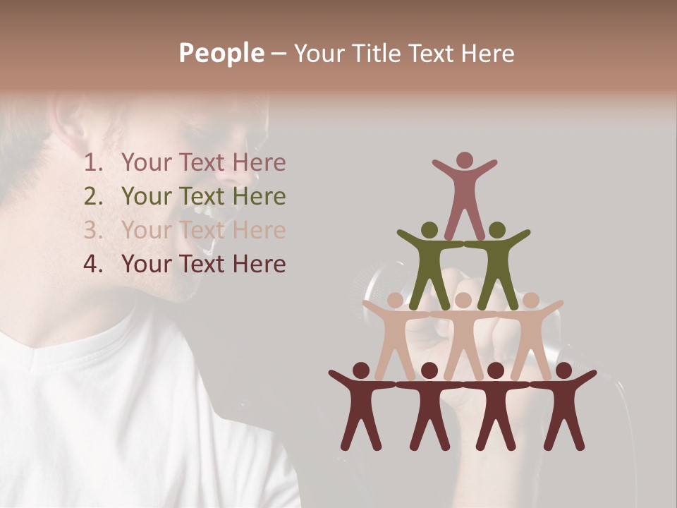 Face Teen Black PowerPoint Template