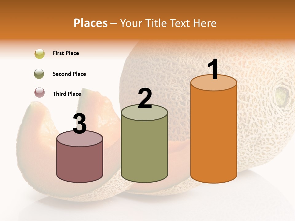 Cantaloupe White Background Organic PowerPoint Template