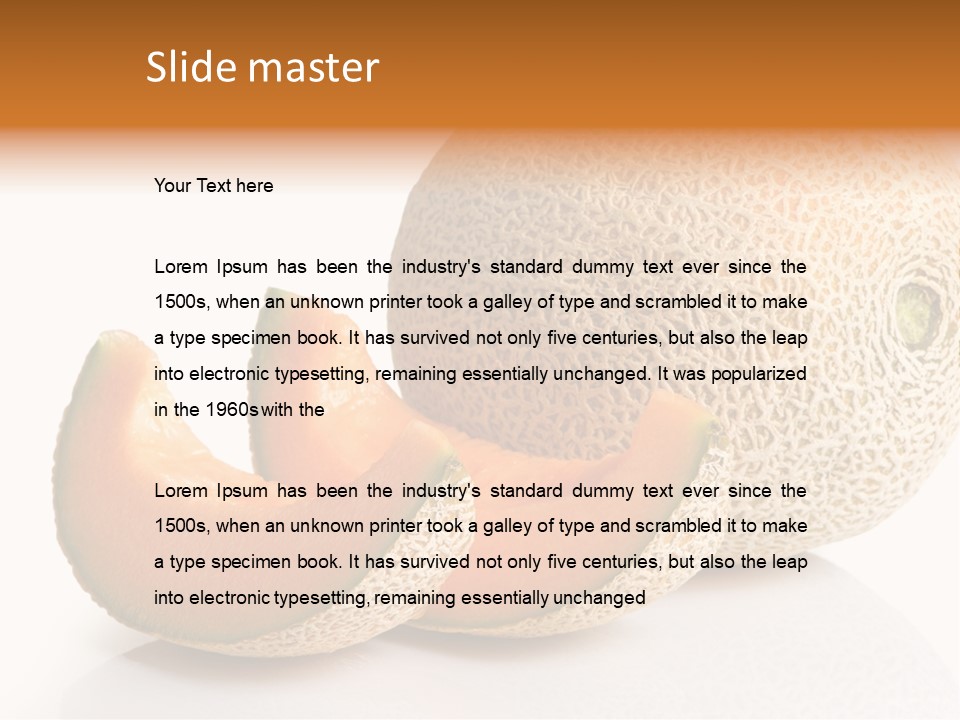 Cantaloupe White Background Organic PowerPoint Template