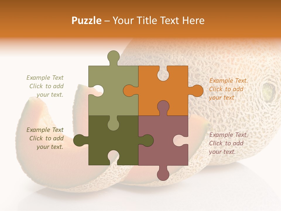 Cantaloupe White Background Organic PowerPoint Template