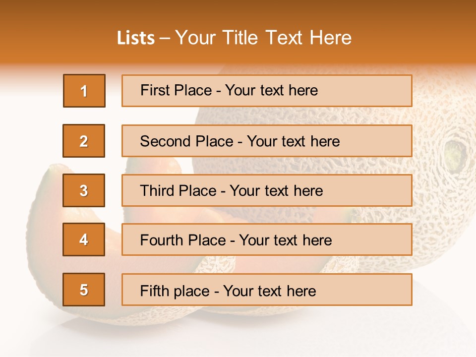 Cantaloupe White Background Organic PowerPoint Template