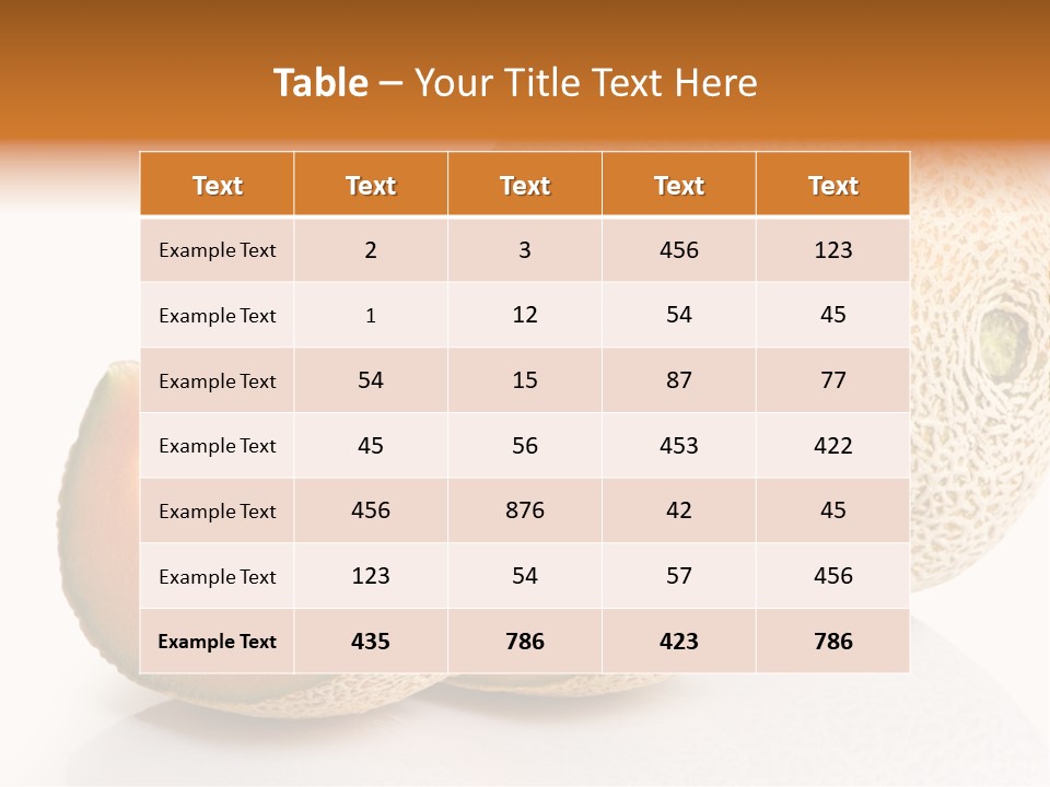 Cantaloupe White Background Organic PowerPoint Template