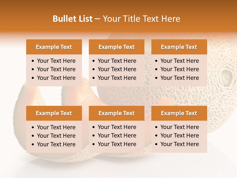 Cantaloupe White Background Organic PowerPoint Template