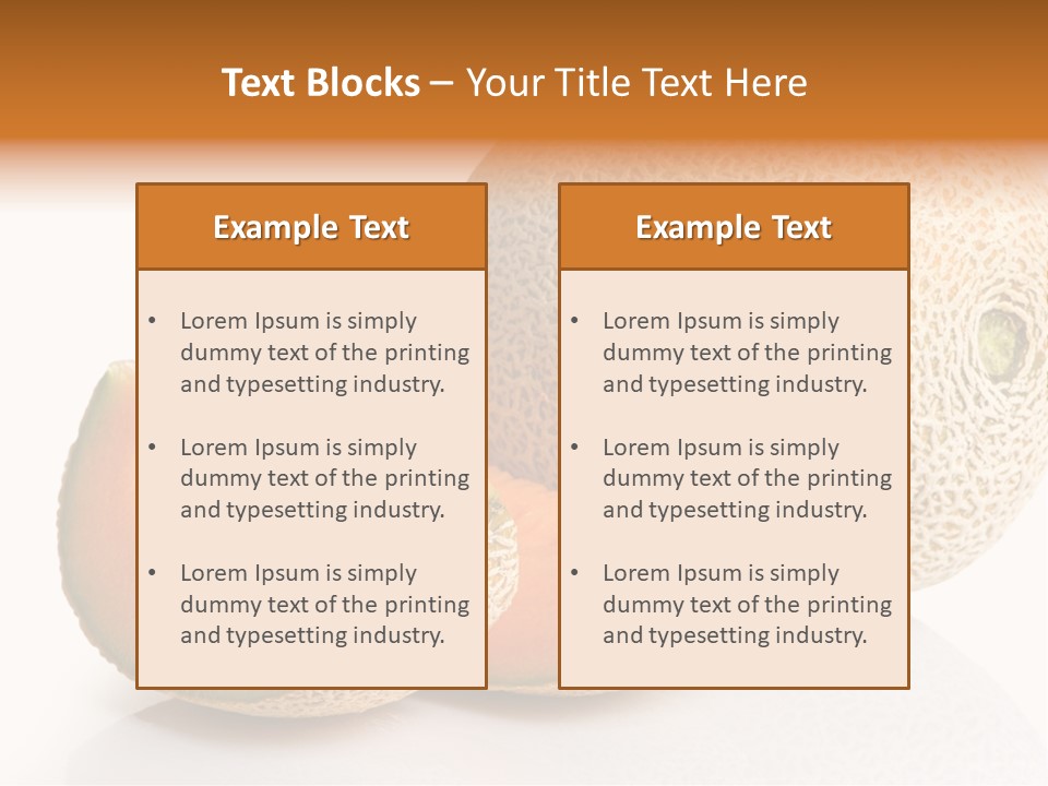 Cantaloupe White Background Organic PowerPoint Template