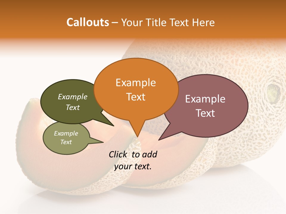 Cantaloupe White Background Organic PowerPoint Template