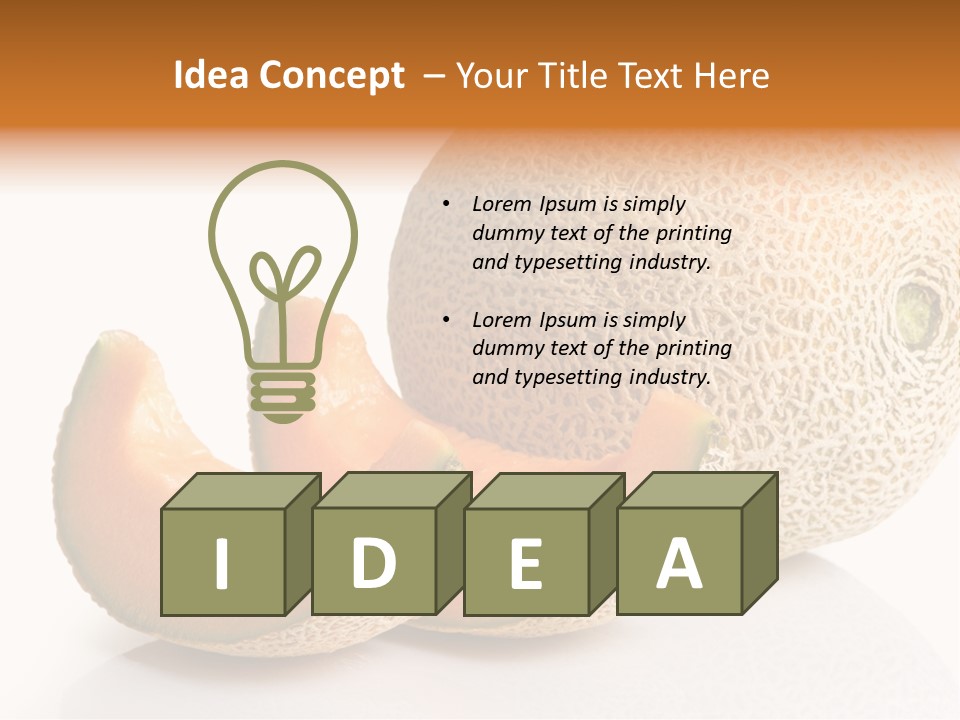 Cantaloupe White Background Organic PowerPoint Template