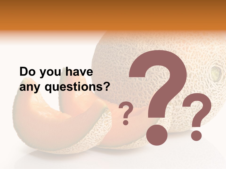 Cantaloupe White Background Organic PowerPoint Template