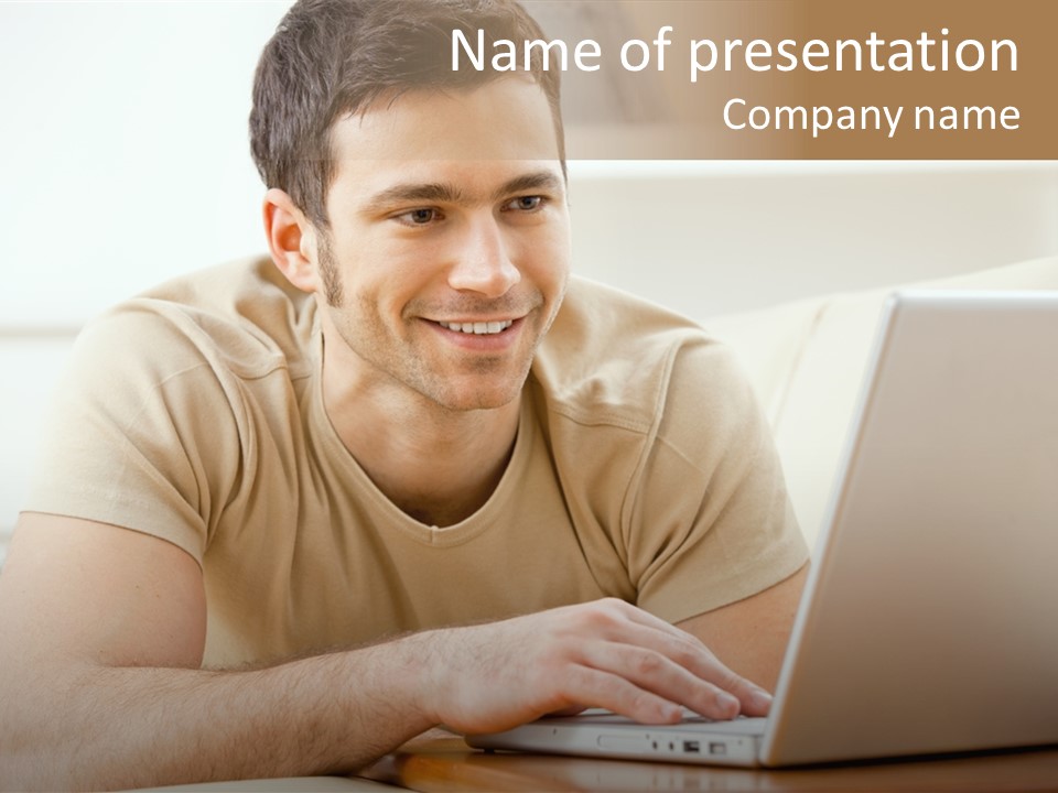 Typing Happy Notebook PowerPoint Template