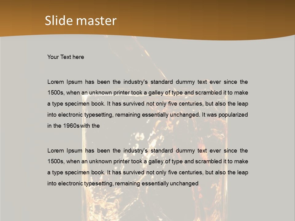 Splashing Flowing Glass PowerPoint Template