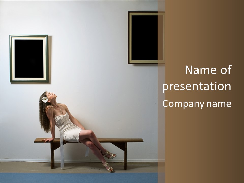 Standing Picture Sitting PowerPoint Template