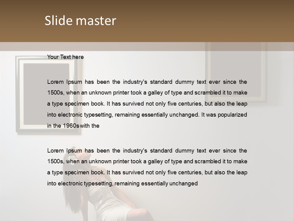 Standing Picture Sitting PowerPoint Template