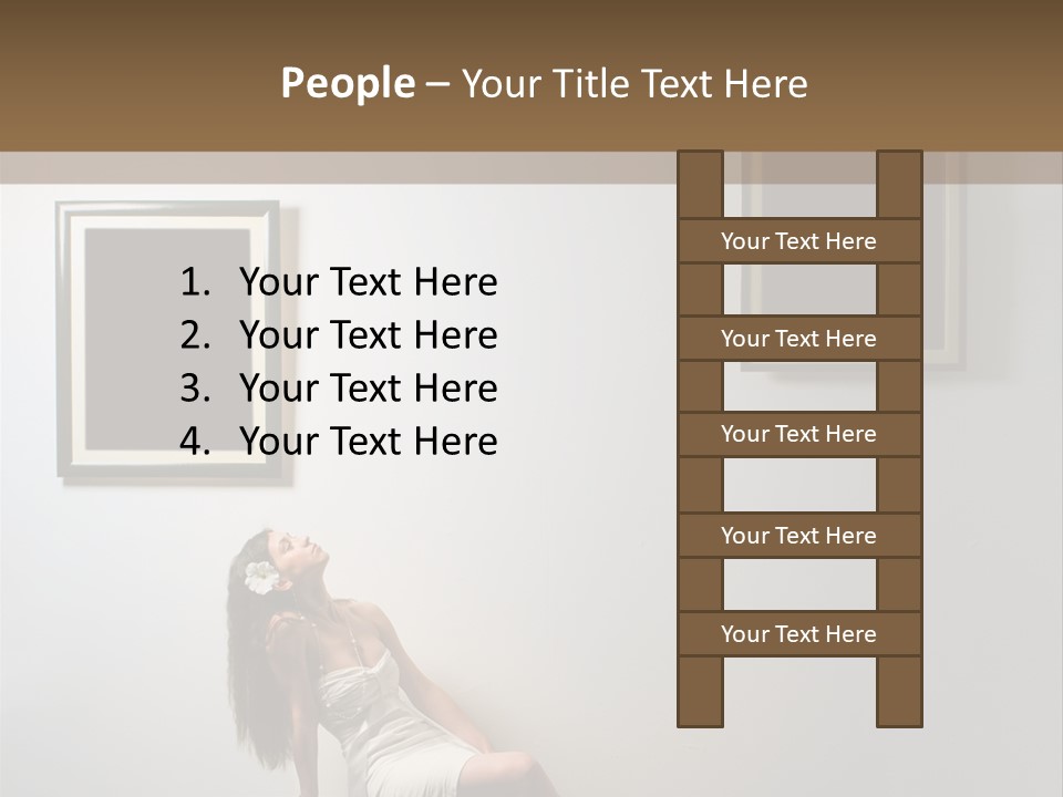 Standing Picture Sitting PowerPoint Template