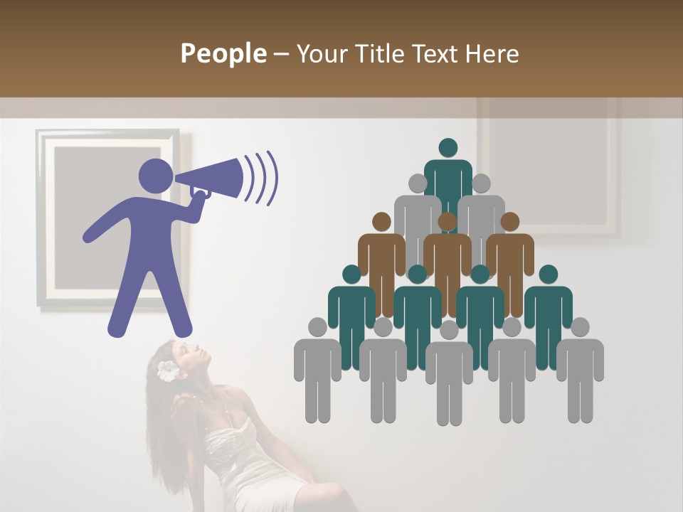 Standing Picture Sitting PowerPoint Template