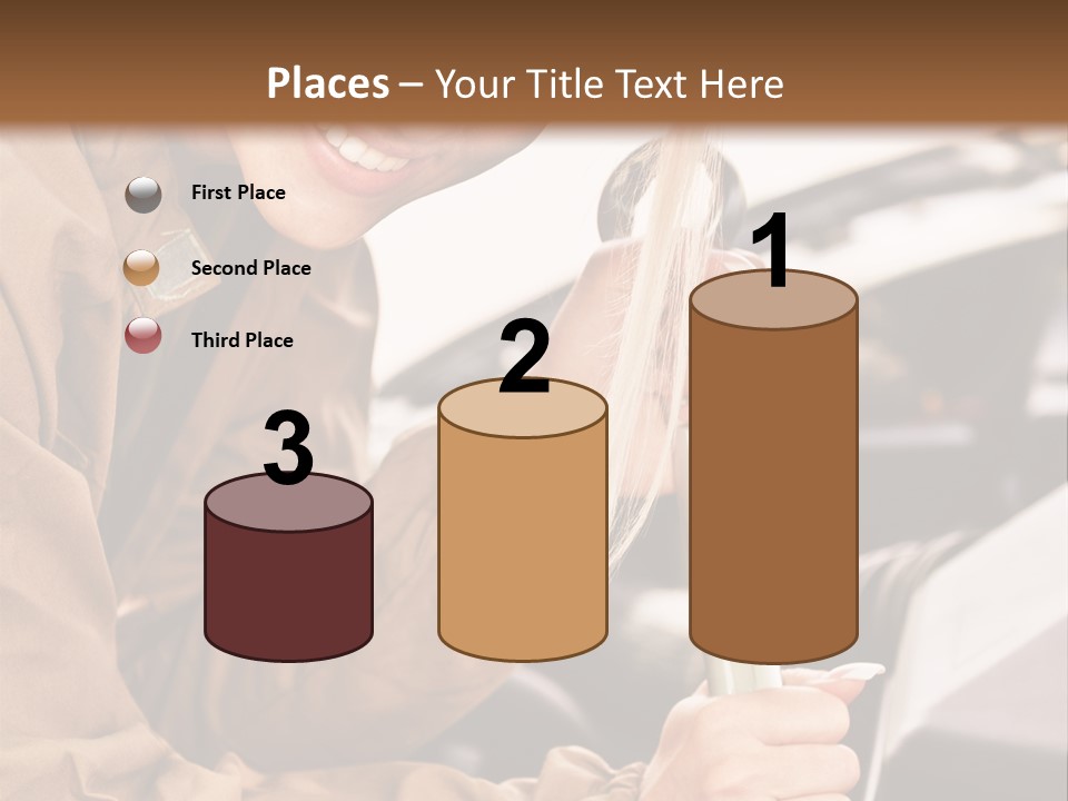 Caucasian Transport Beauty PowerPoint Template