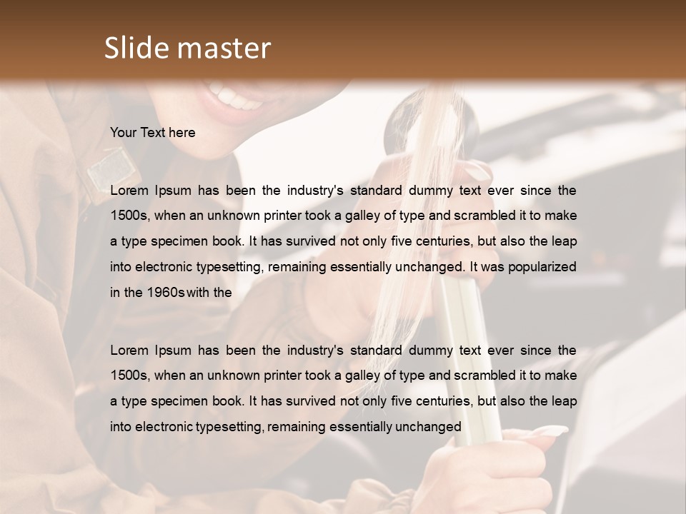 Caucasian Transport Beauty PowerPoint Template