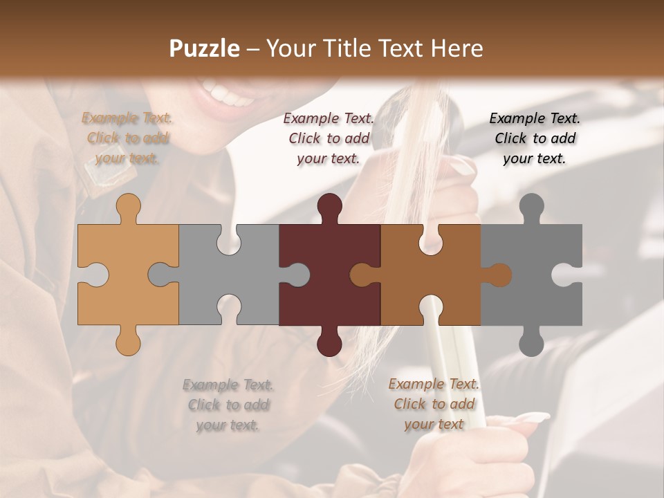 Caucasian Transport Beauty PowerPoint Template