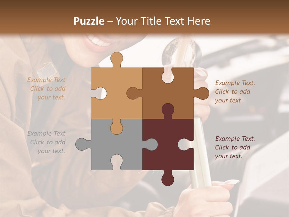 Caucasian Transport Beauty PowerPoint Template