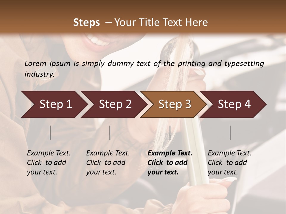 Caucasian Transport Beauty PowerPoint Template