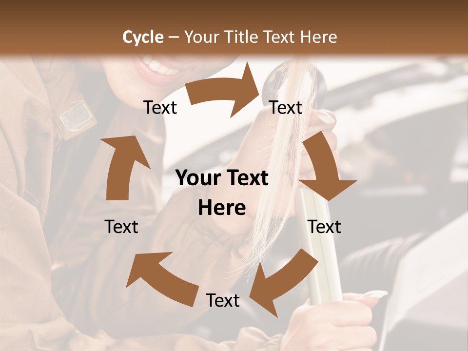 Caucasian Transport Beauty PowerPoint Template