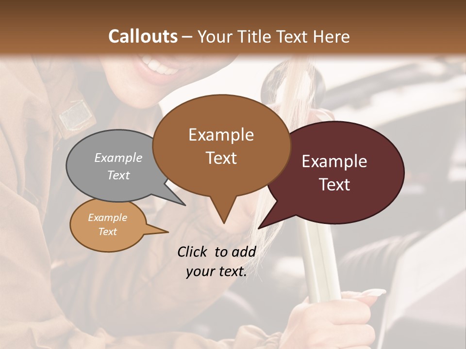 Caucasian Transport Beauty PowerPoint Template