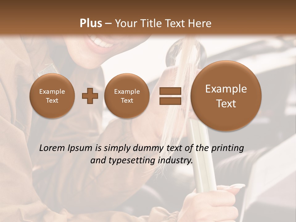 Caucasian Transport Beauty PowerPoint Template