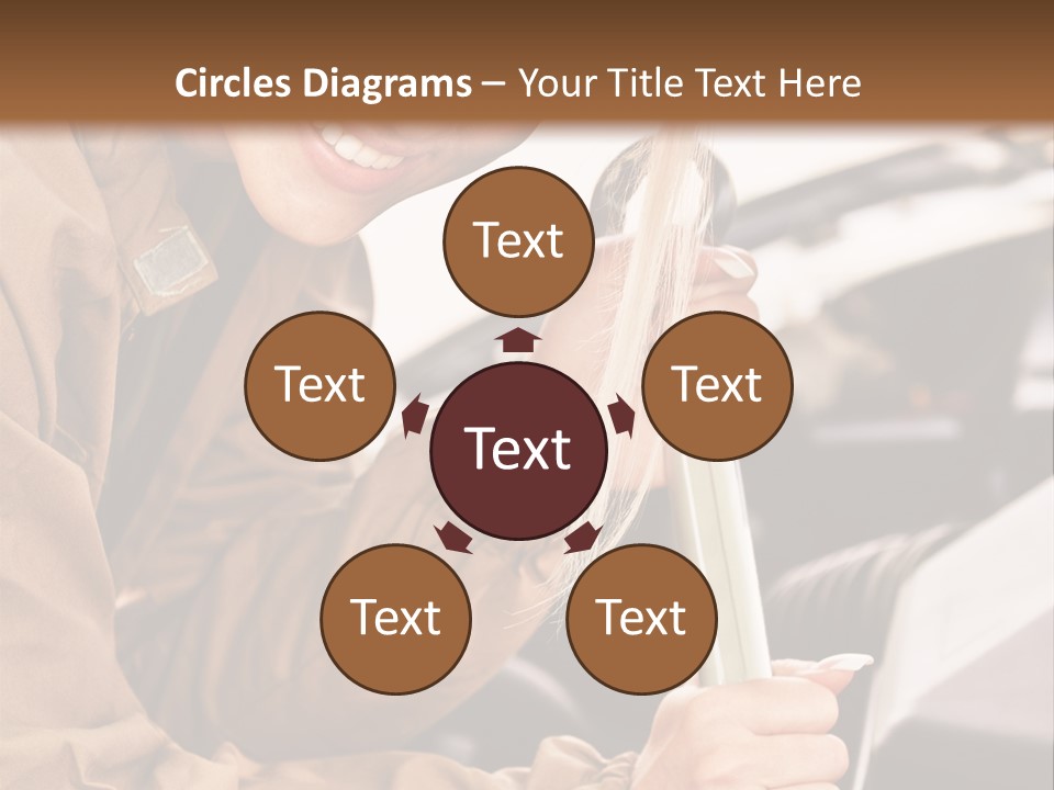 Caucasian Transport Beauty PowerPoint Template