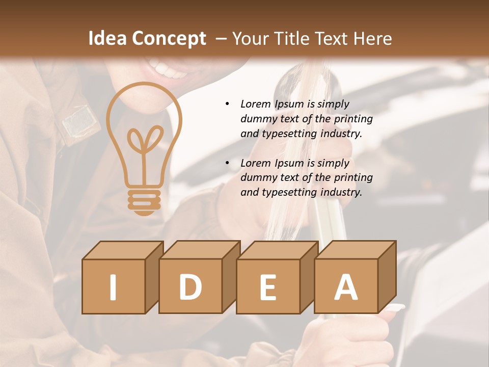 Caucasian Transport Beauty PowerPoint Template