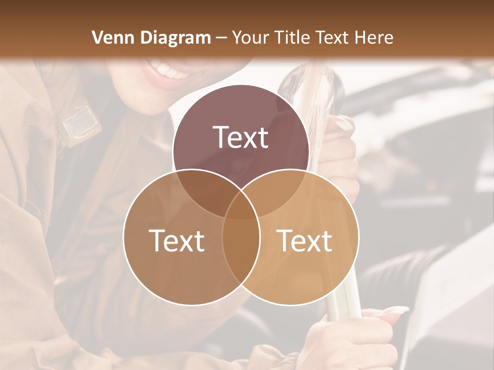 Caucasian Transport Beauty PowerPoint Template