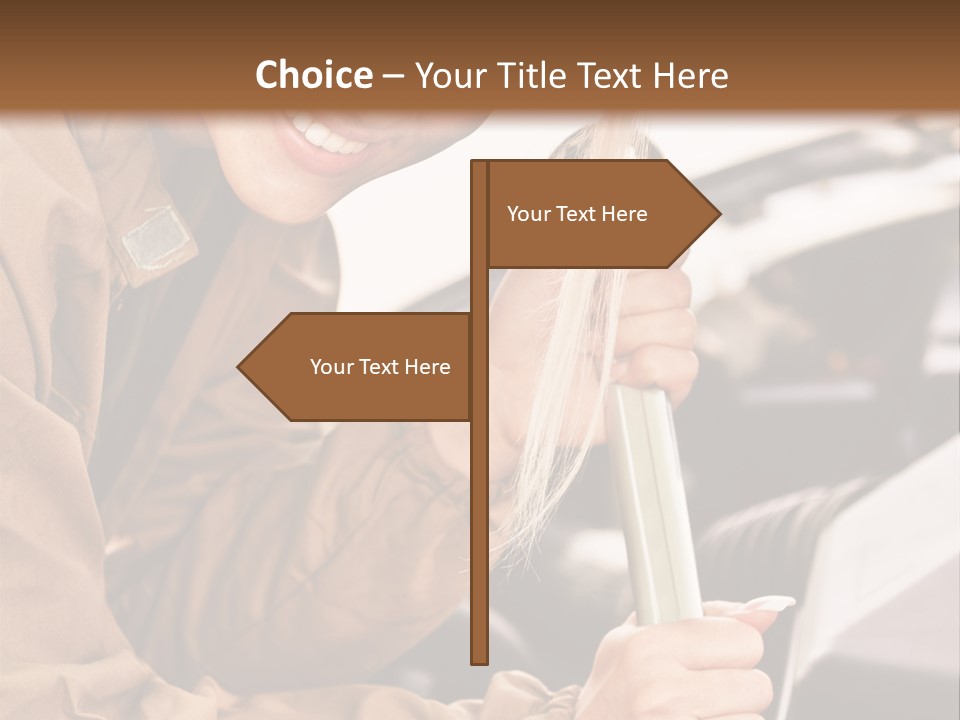 Caucasian Transport Beauty PowerPoint Template