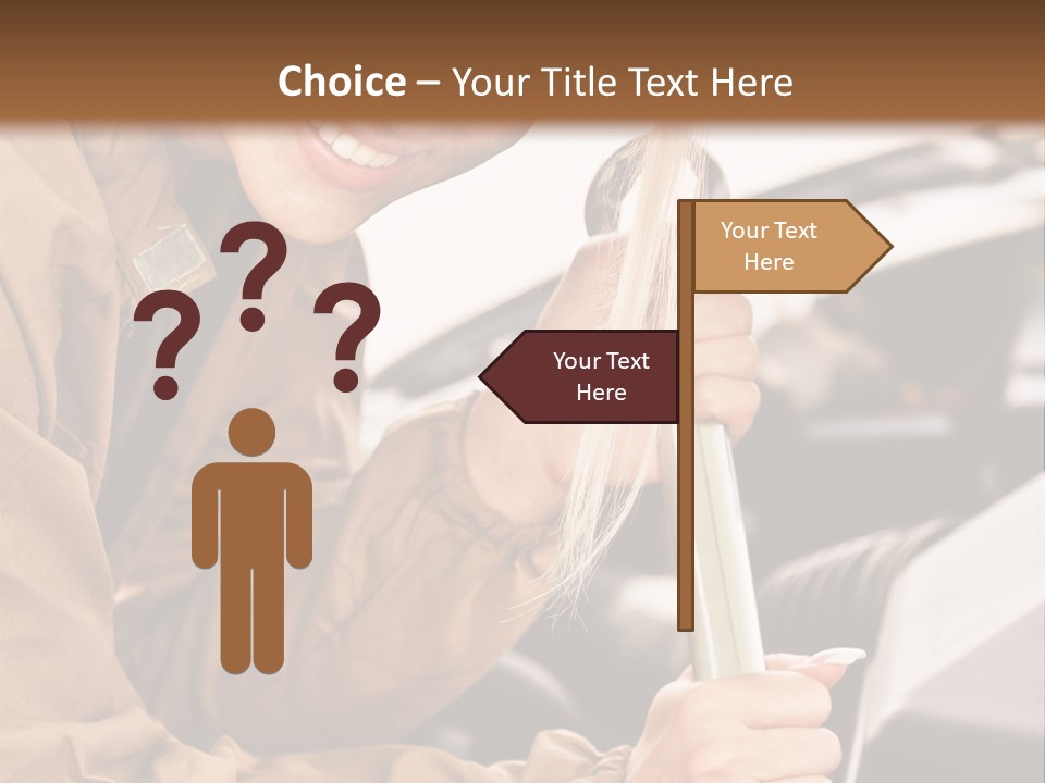 Caucasian Transport Beauty PowerPoint Template