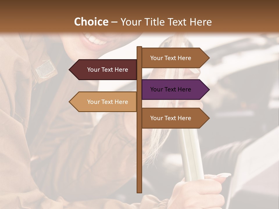 Caucasian Transport Beauty PowerPoint Template