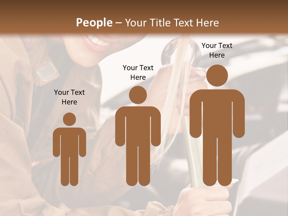 Caucasian Transport Beauty PowerPoint Template