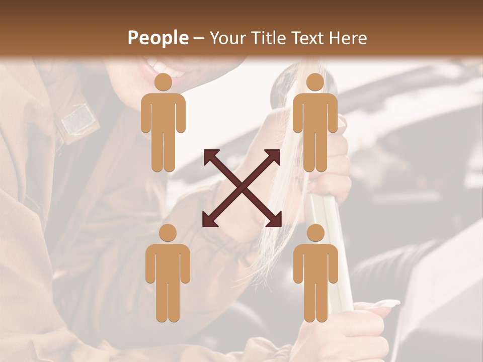 Caucasian Transport Beauty PowerPoint Template