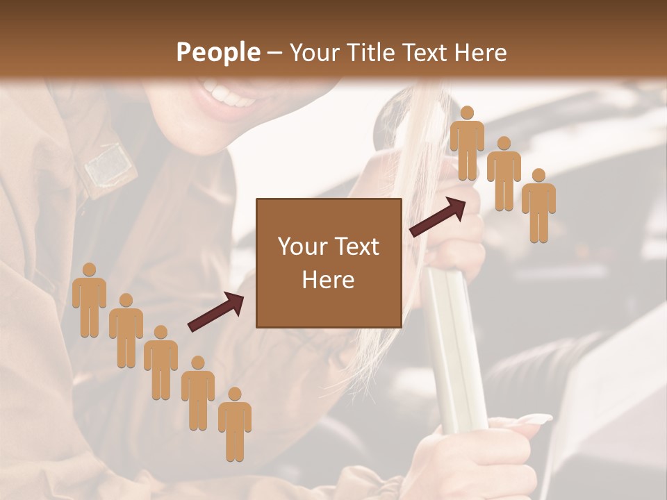 Caucasian Transport Beauty PowerPoint Template