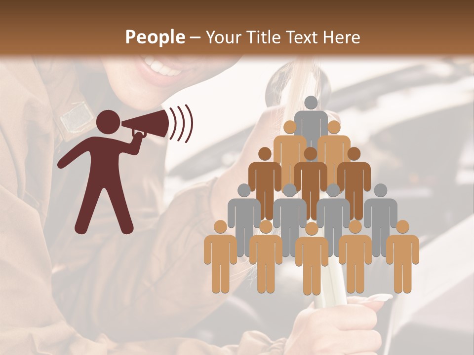 Caucasian Transport Beauty PowerPoint Template