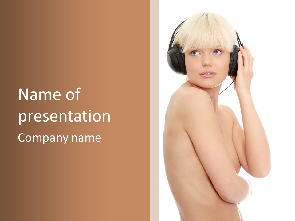 Adult Topless Blond PowerPoint Template