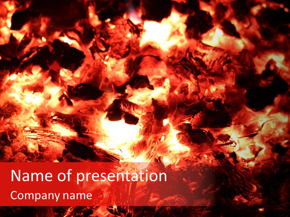 Burning Cinder Embers PowerPoint Template