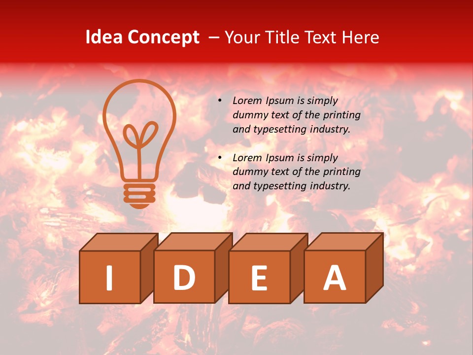 Burning Cinder Embers PowerPoint Template