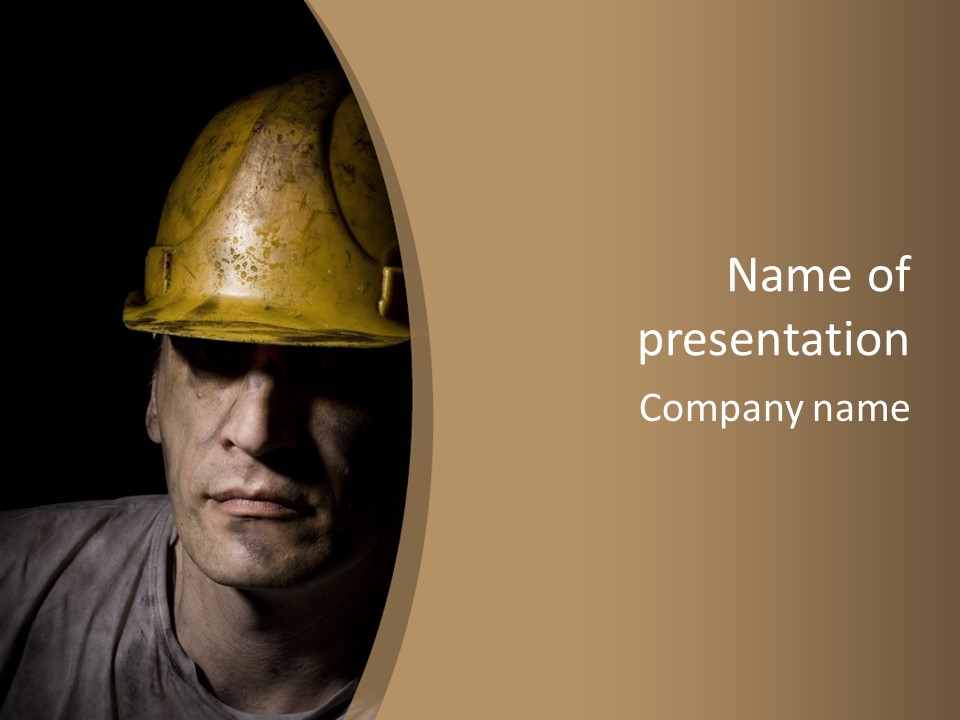 Part Men Miner PowerPoint Template