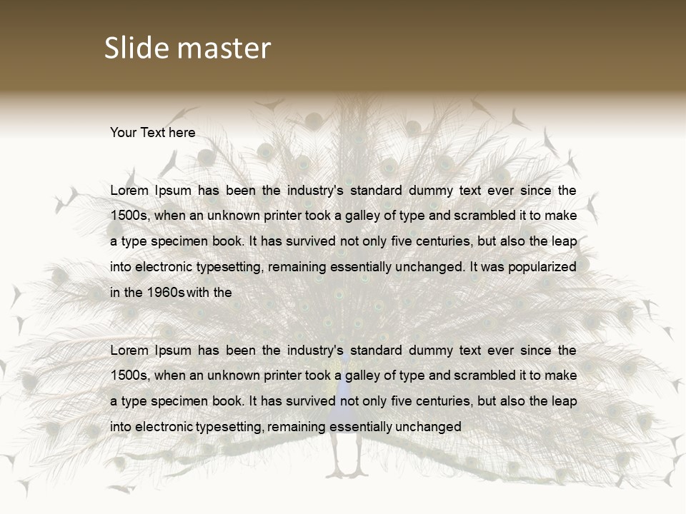 Blue Indoors Peafowl PowerPoint Template