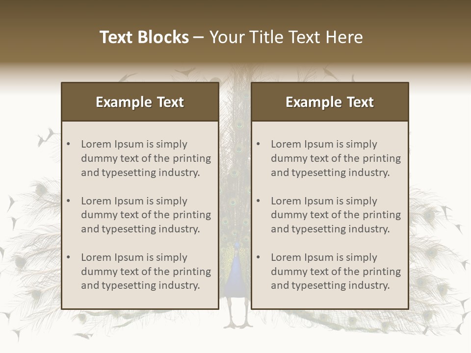 Blue Indoors Peafowl PowerPoint Template