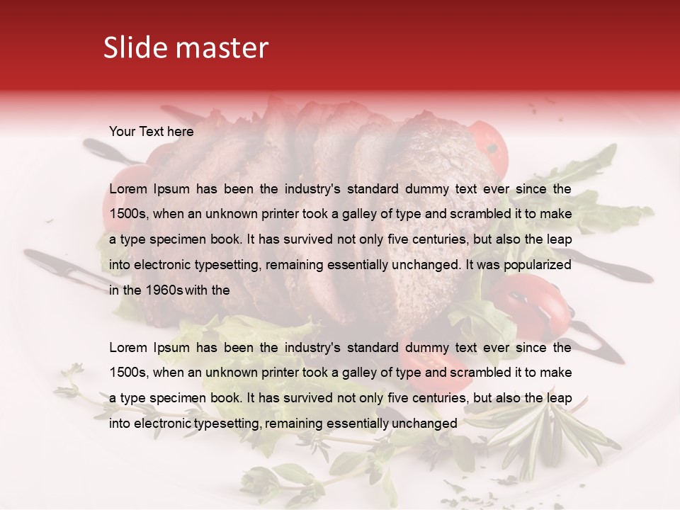 Cut Steak Charbroiled PowerPoint Template