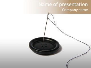 Black Needle Isolated PowerPoint Template