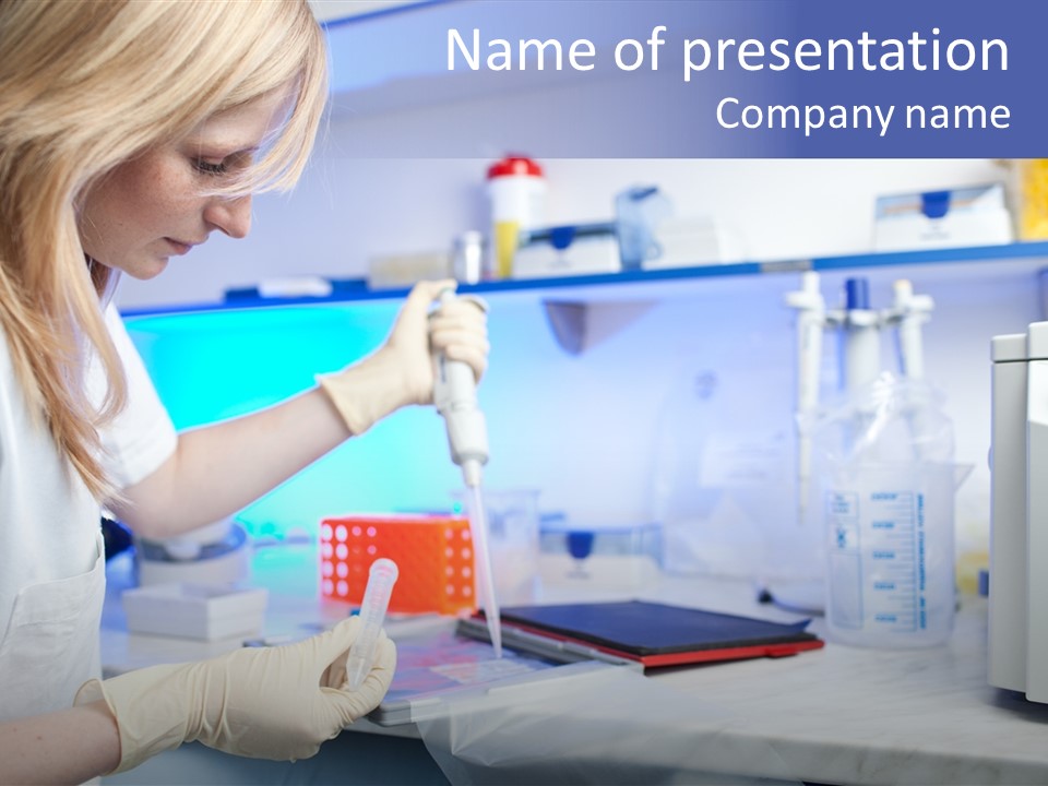 Work Girl Science PowerPoint Template