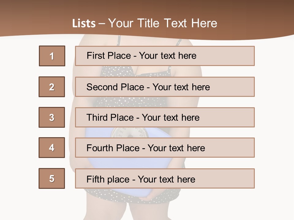Female Nightie Overweight PowerPoint Template