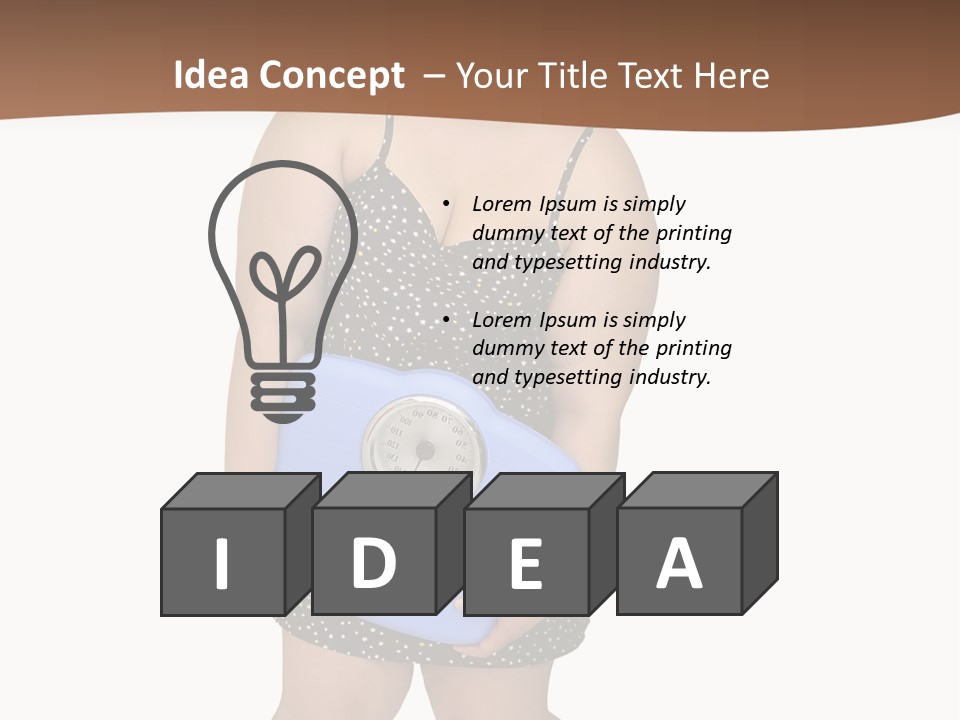 Female Nightie Overweight PowerPoint Template
