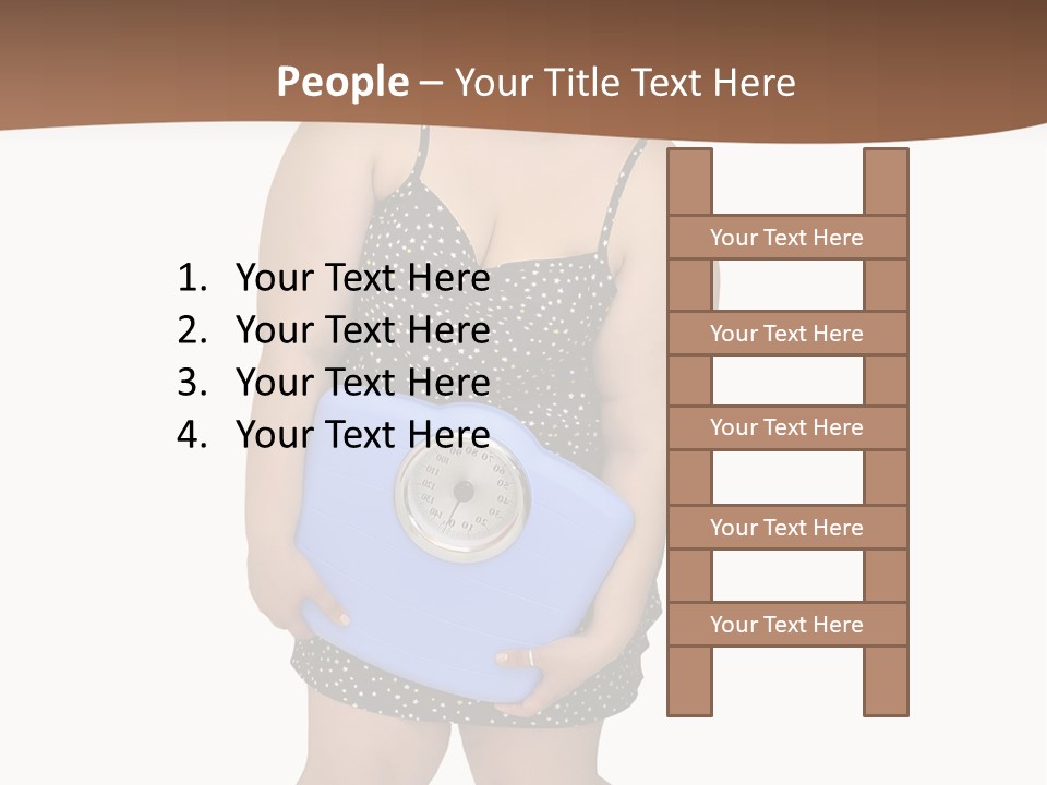 Female Nightie Overweight PowerPoint Template