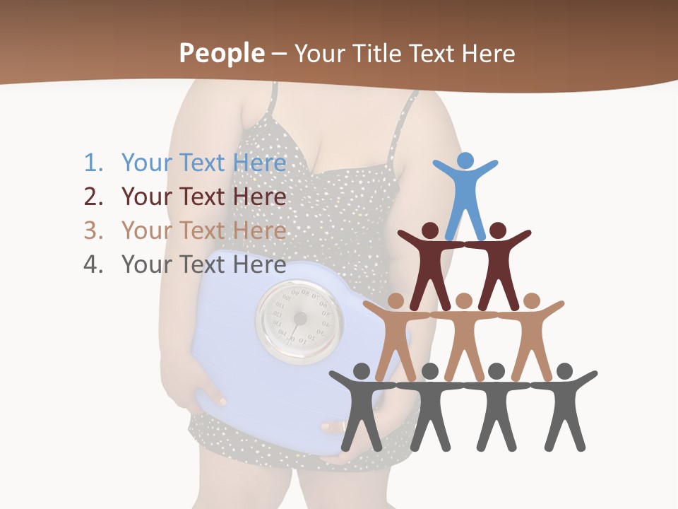 Female Nightie Overweight PowerPoint Template