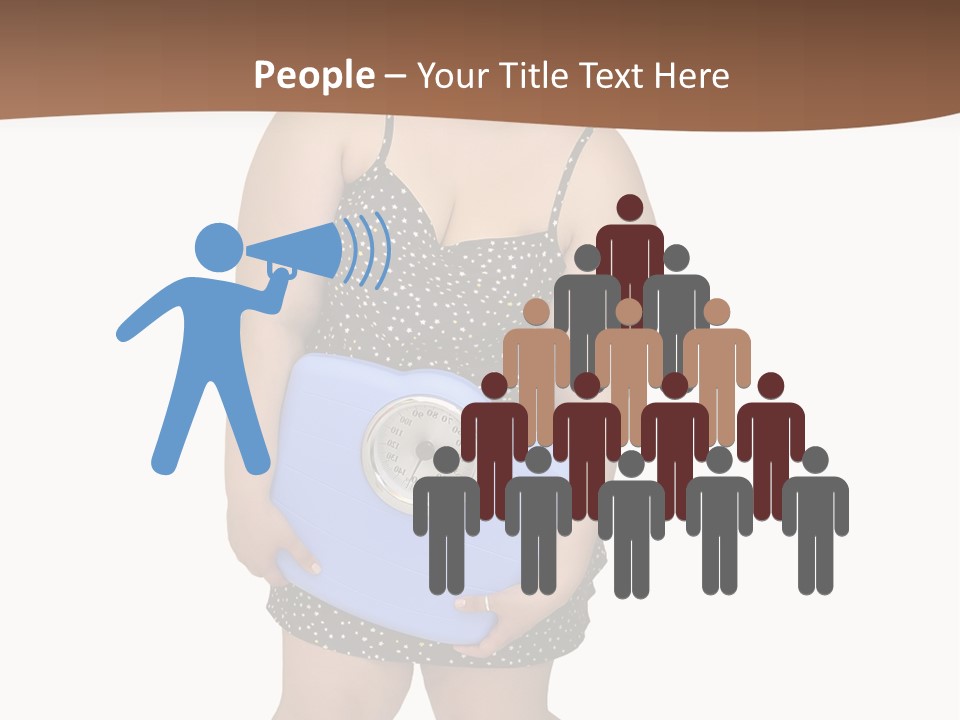 Female Nightie Overweight PowerPoint Template